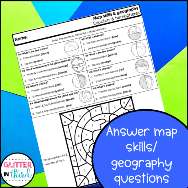 Map Skills Worksheets Color By Number