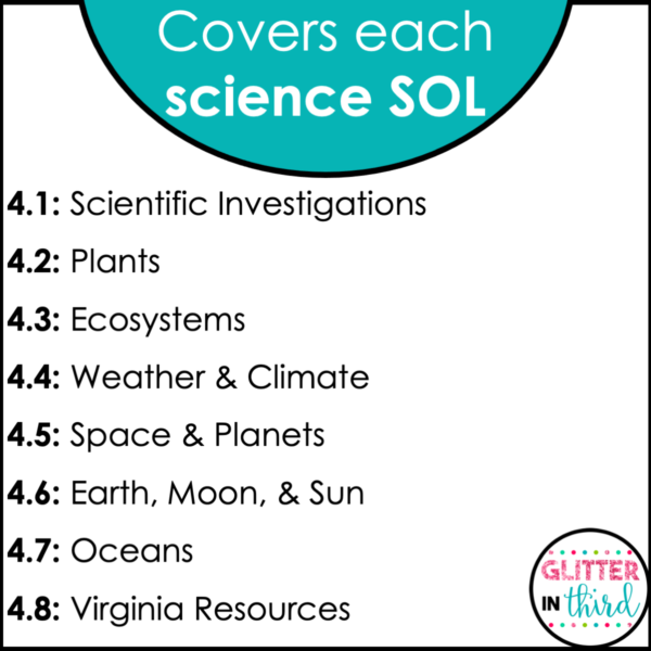 4th Grade SOL Science Word Search