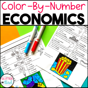 Economics Worksheets Color By Number Activities 3rd grade