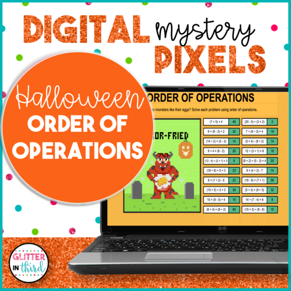 Halloween Order of Operations Pixel Art Activities