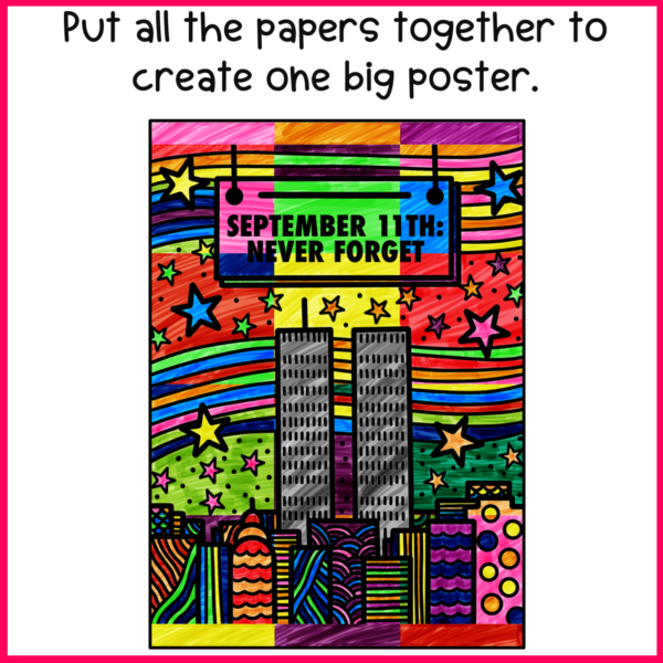 September 11th Activities Collaborative Coloring Poster