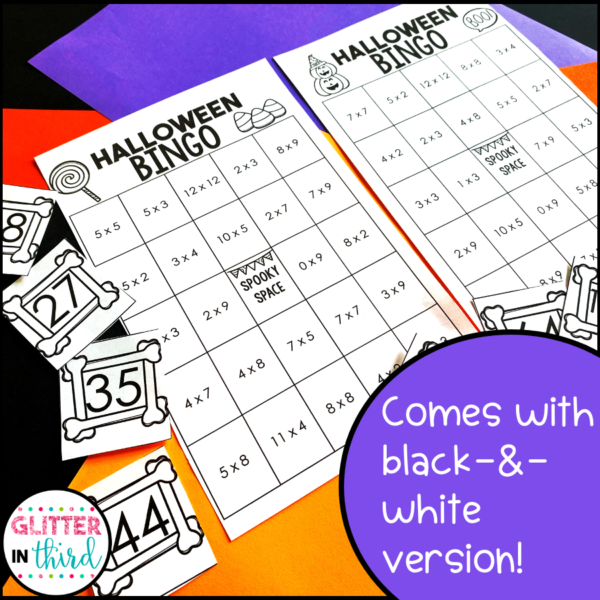 Halloween Multiplication BINGO Game