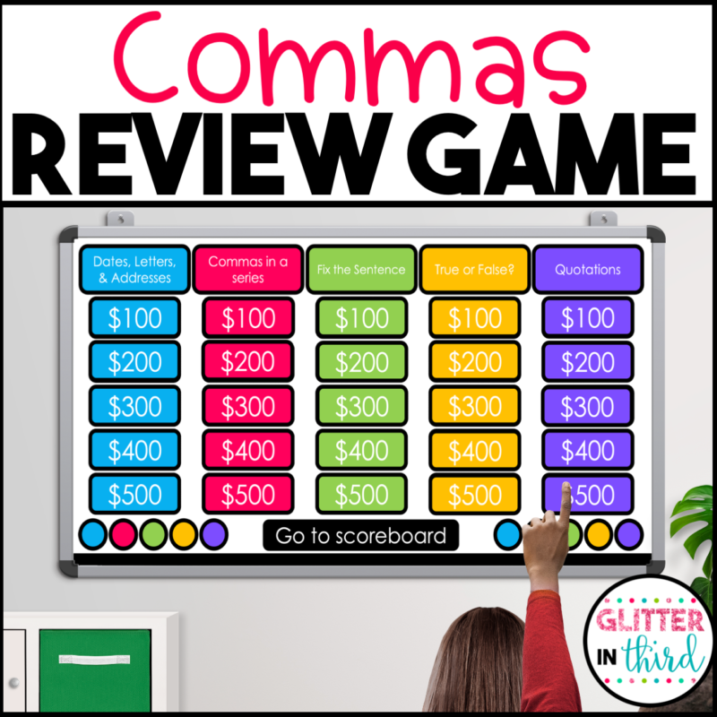 Commas Grammar Review Game