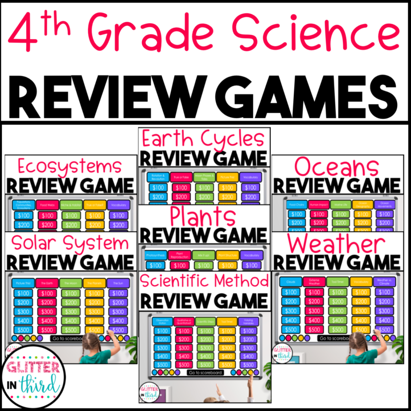 4th Grade Science Jeopardy SOL Review Game BUNDLE
