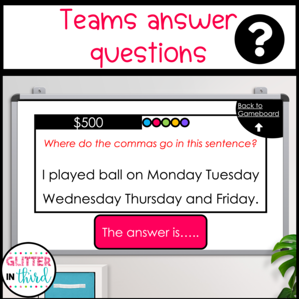 Commas Grammar Review Game