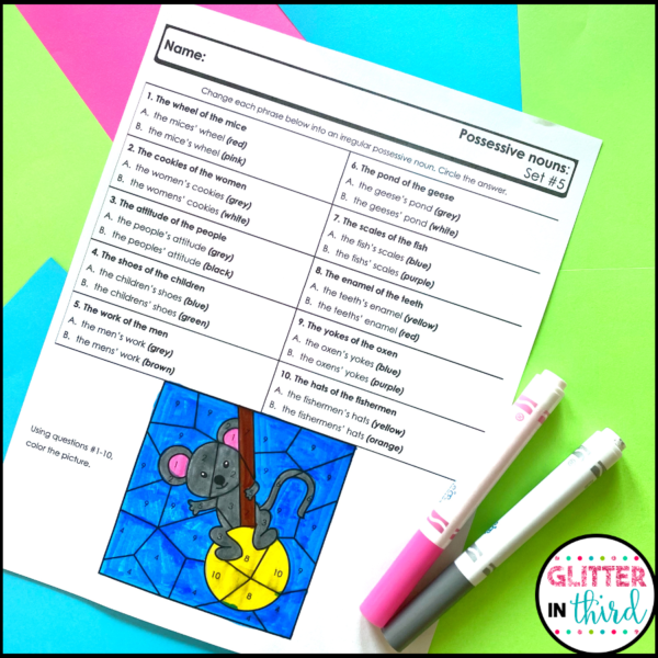 possessive nouns worksheets