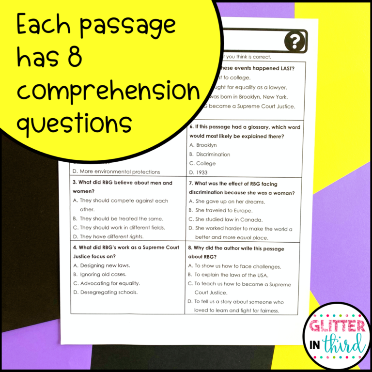 Women's History Month Reading Comprehension Passages Worksheets ...