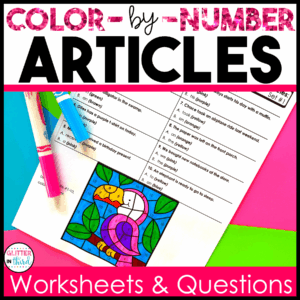 articles grammar color by number worksheets 3rd