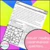 Easter Reading Comprehension Color By Number Worksheets - Glitter in Third