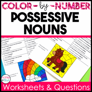 possessive nouns grammar color by number worksheets 3rd