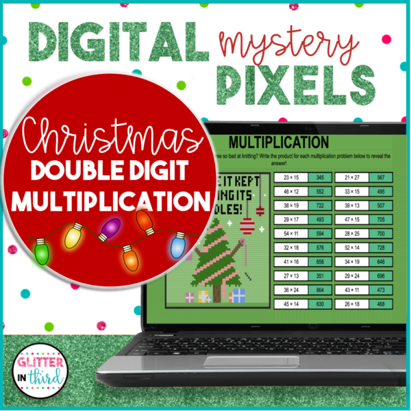 Christmas Double Digit Multiplication Pixel Art