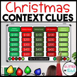 Christmas Context Clues Jeopardy Reading Game