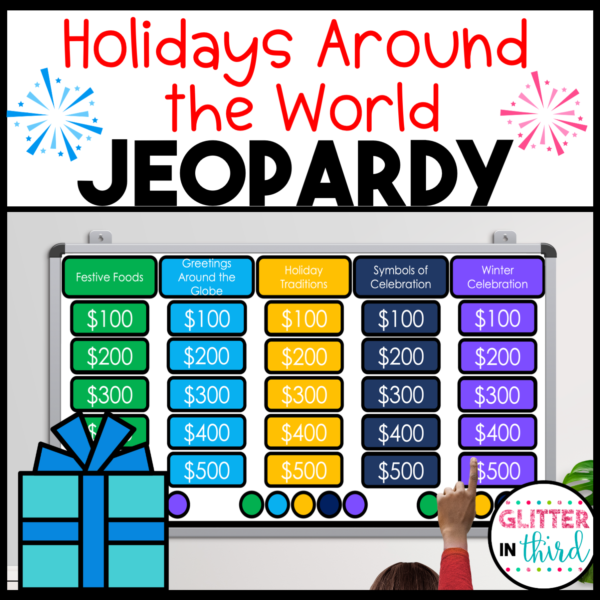 Winter Holidays Around the World Trivia Jeopardy Party Game