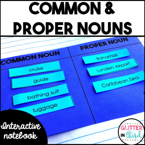 Common & Proper Nouns Grammar Interactive Notebook Activities