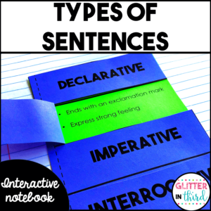 Types of Sentences Grammar Interactive Notebook Activities