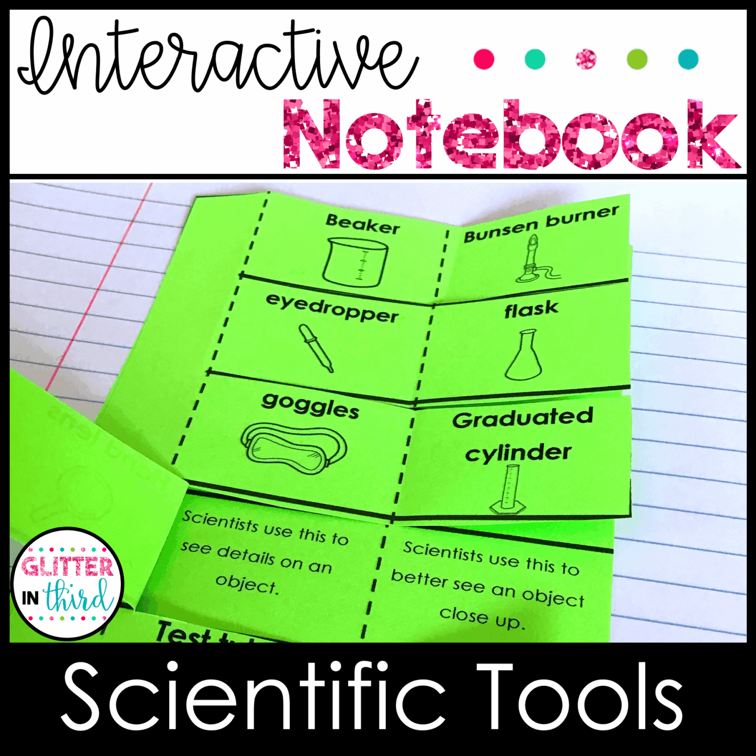 3rd Grade Science Interactive Notebook Activities Bundle - Glitter in Third