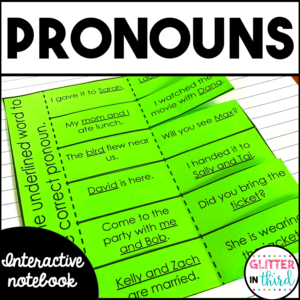 Pronouns Grammar Interactive Notebook Activities