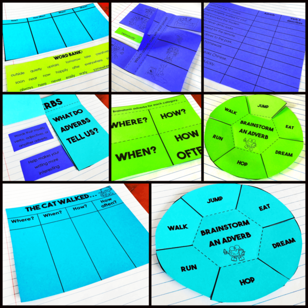 Adverbs Interactive Notebook Grammar Activities