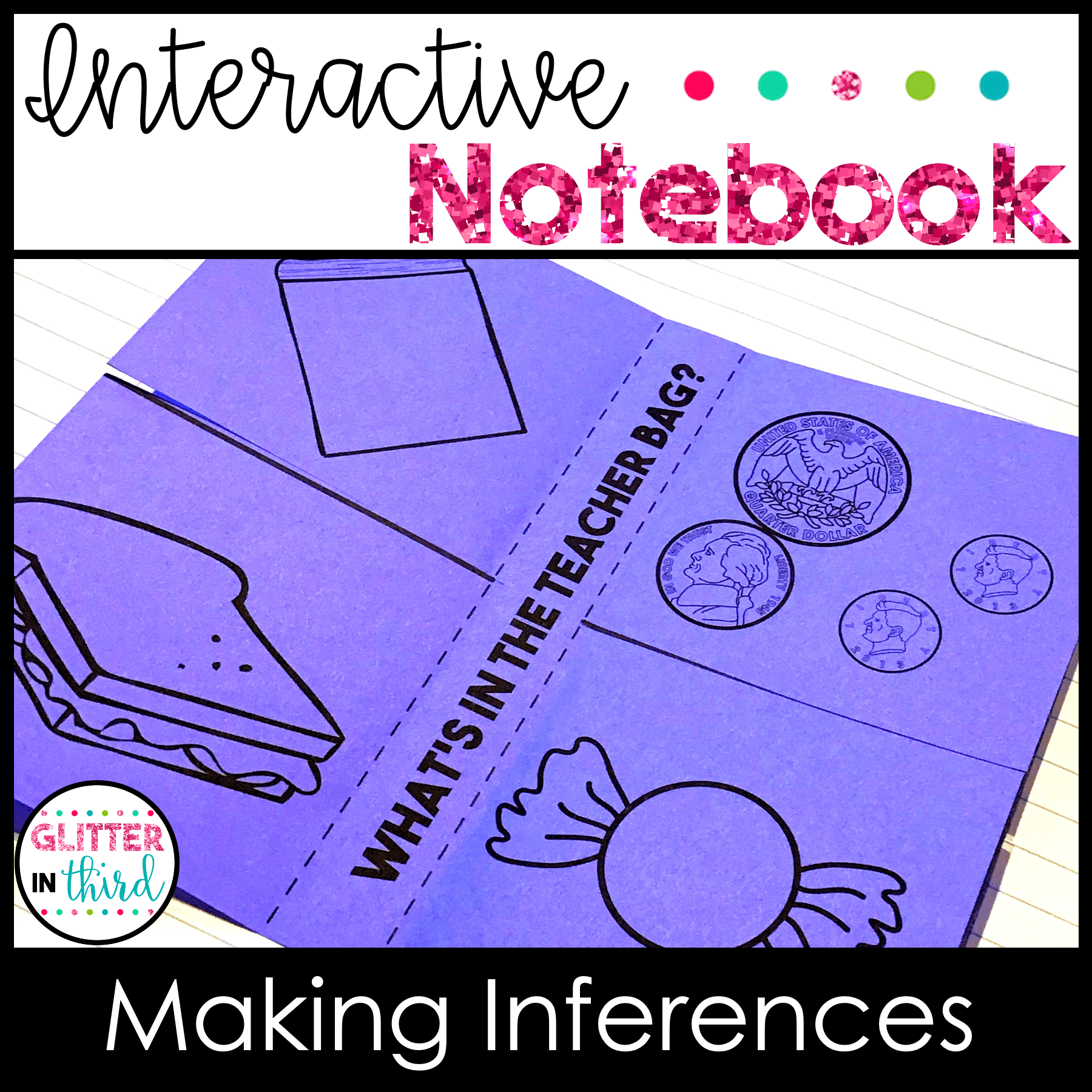 Making Inferences Activities & Graphic Organizer Interactive Notebook 3rd Grade