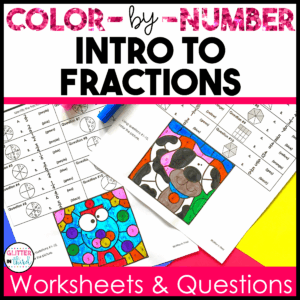 introduction fractions color by number 3rd