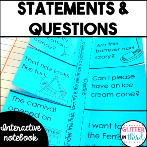 Statements and Questions Grammar Interactive Notebook Activities