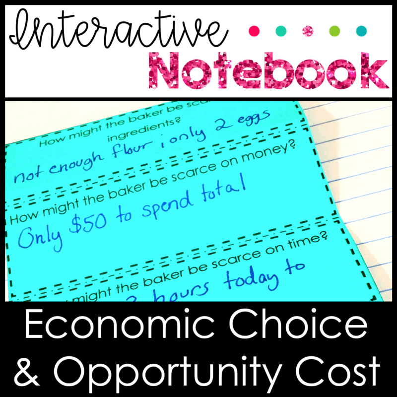 Economic Choice & Opportunity Cost Activities for Interactive Notebook Social Studies SOL