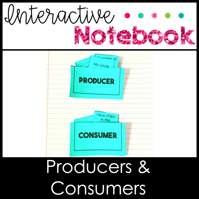 Producers and Consumers Activities & Sort for Interactive Notebook social studies sol