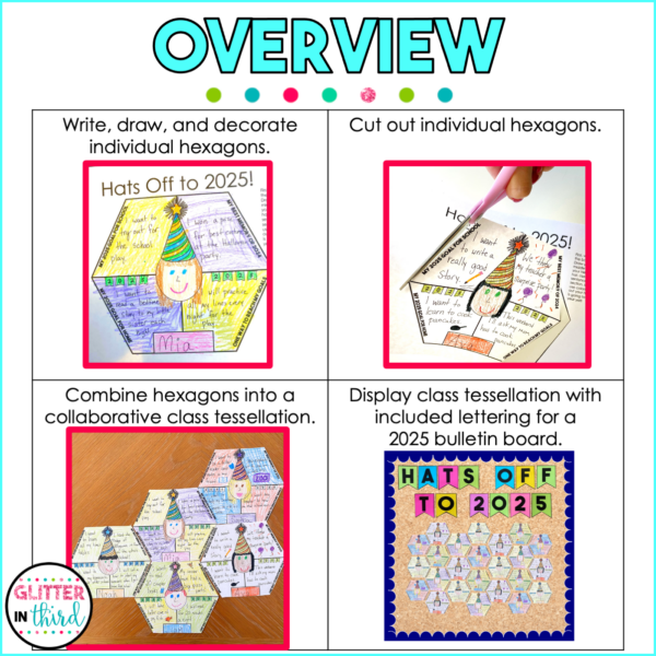 New Year 2025 Goal Setting Tessellation Activity & Lesson Plan