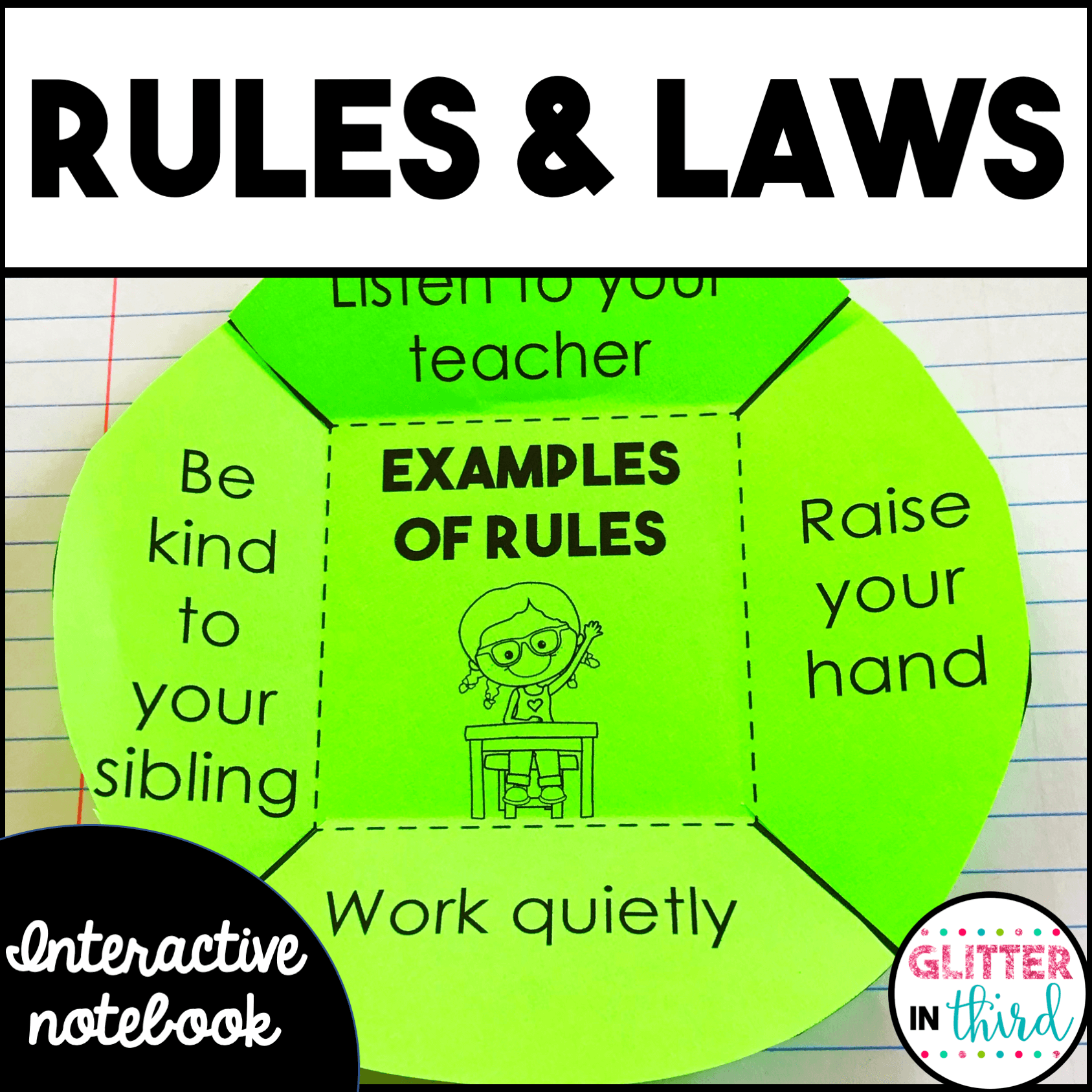Rules Laws Interactive Notebook Activities Glitter In Third Rules Laws Interactive Notebook Activities Glitter In Third