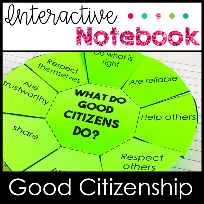 Good Citizenship Being A Good Citizen Interactive Notebook Activities Social Studies SOL