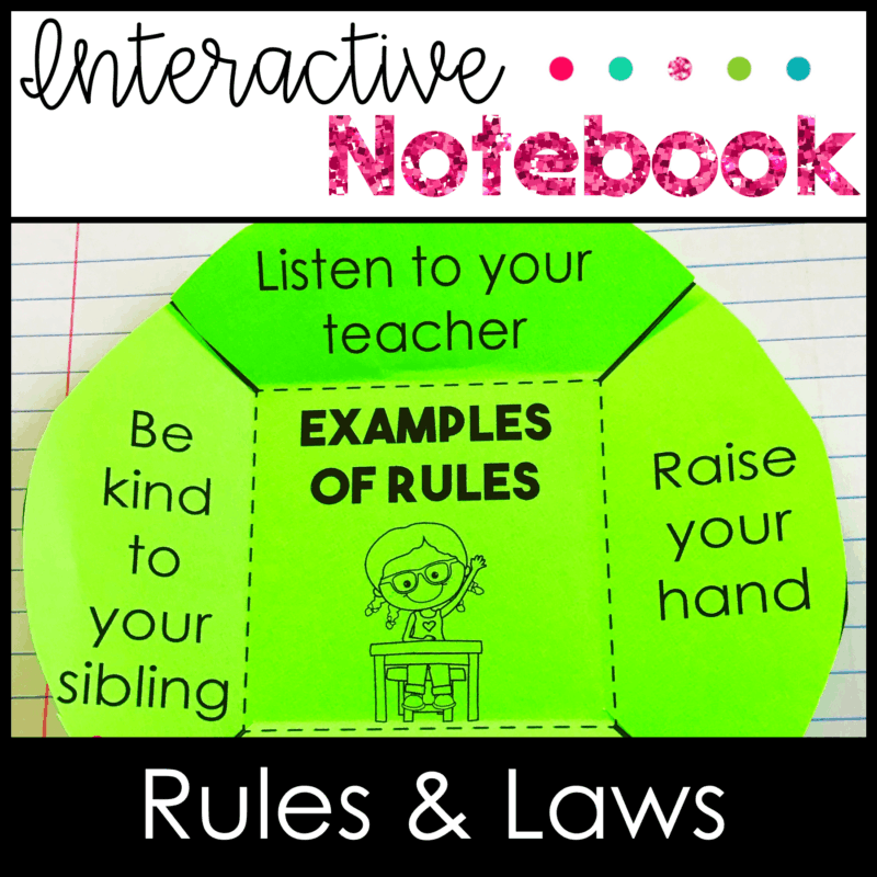 Rules & Laws Interactive Notebook Activities Social Studies SOL