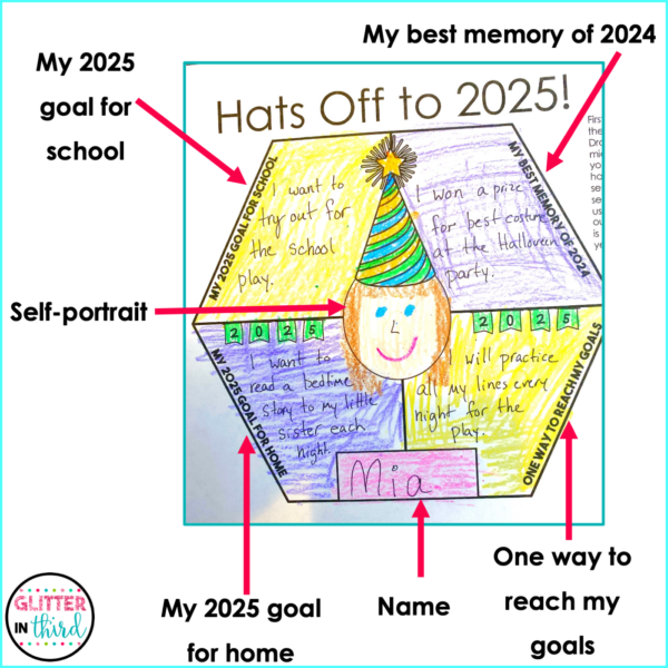 New Year 2025 Goal Setting Tessellation Activity & Lesson Plan