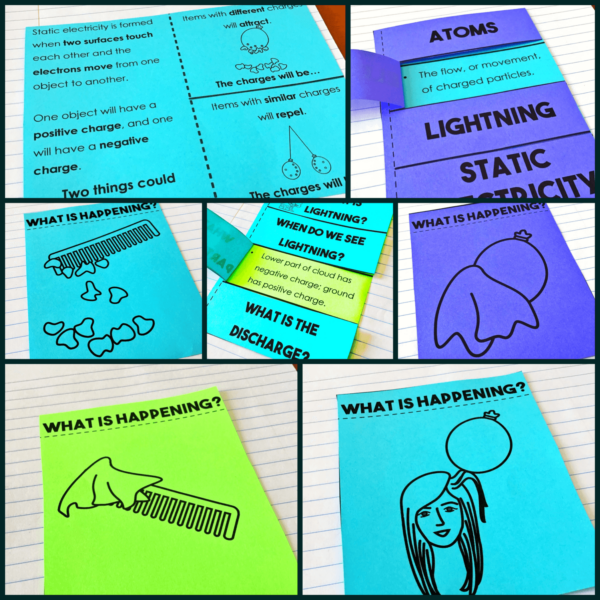 Static Electricity Activities for Interactive Notebook