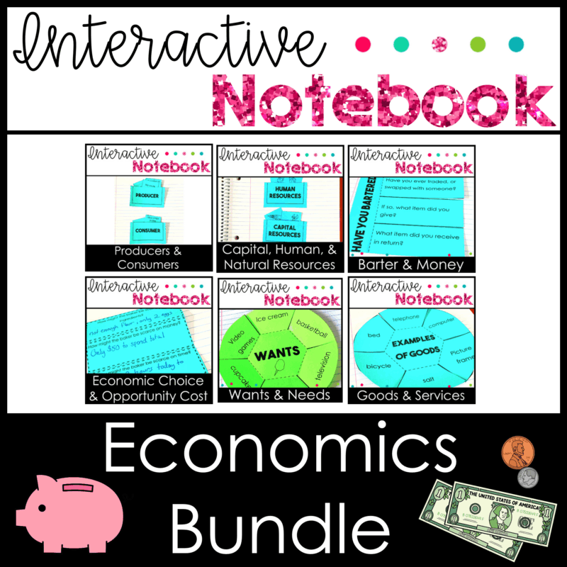 2nd & 3rd Grade Economics Activities for Interactive Notebook BUNDLE