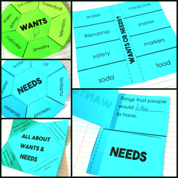 Wants vs Needs Activities & Sort for Interactive Notebook