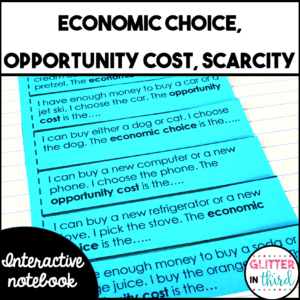 Economic Choice & Opportunity Cost Activities for Interactive Notebook