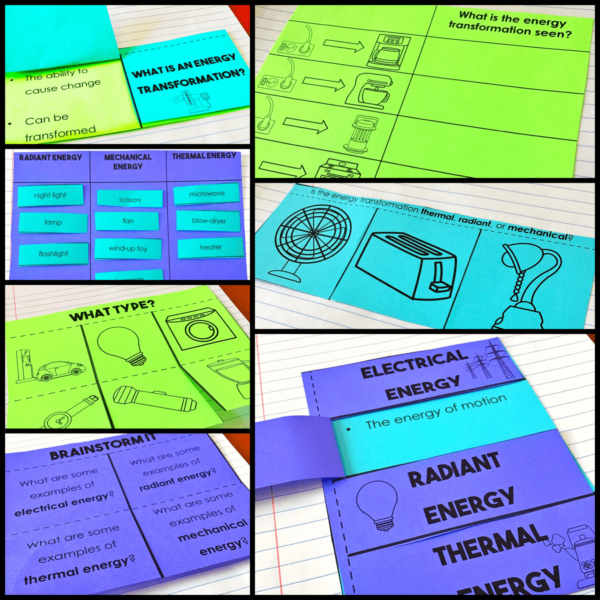 Electrical Energy Transformation Activities Interactive Notebook