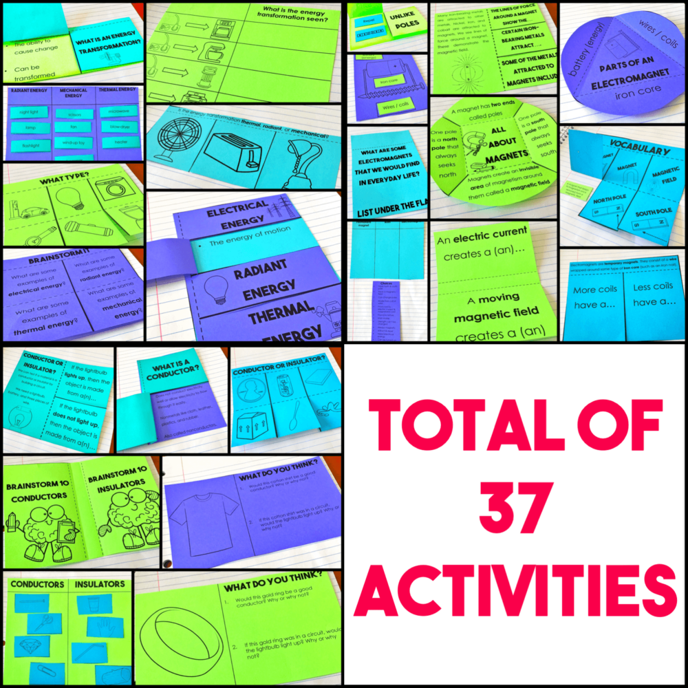 Electricity Activities for Interactive Notebook 5th Grade Science SOL ...