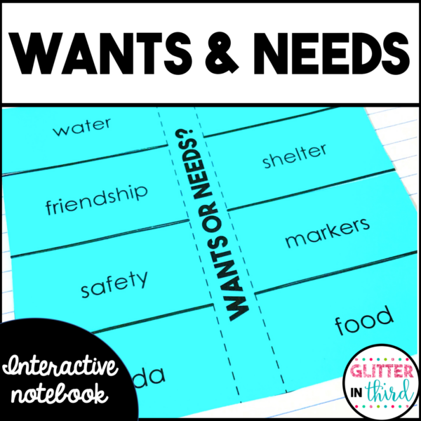 Wants vs Needs Activities & Sort for Interactive Notebook