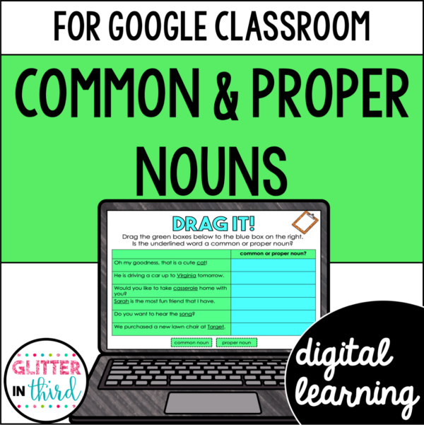 Common & Proper Nouns Sorts & Activities for Google Classroom Digital Resources