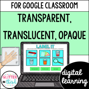 Transparent, Translucent, & Opaque Light Activities & Reading Passages for Google Classroom