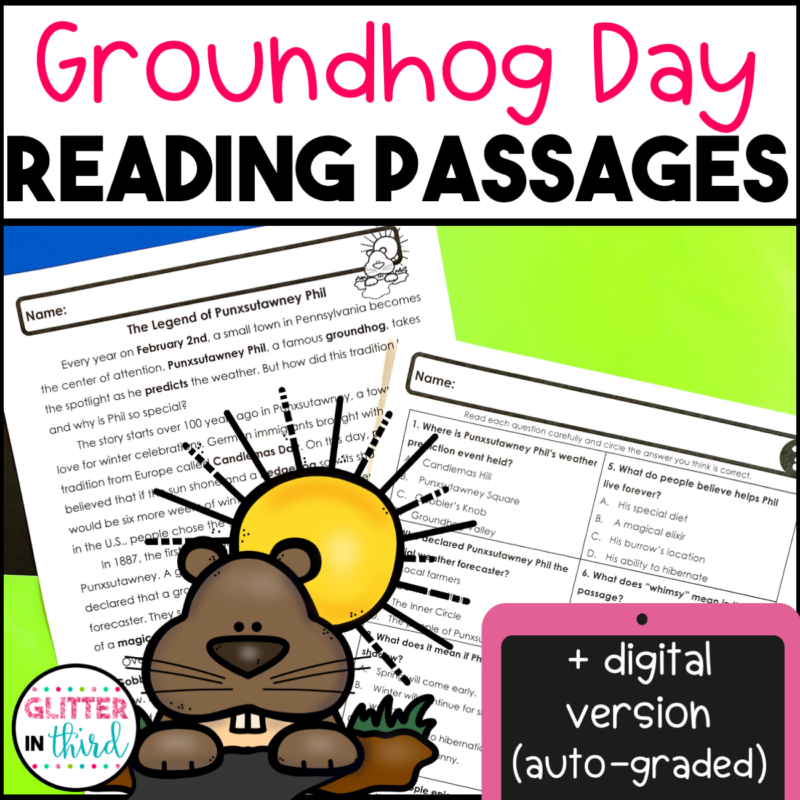 Groundhog Day Worksheets for Reading Comprehension Activities