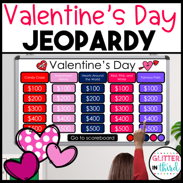 Valentine's Day Trivia Jeopardy Party Game for Classroom