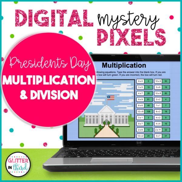 Presidents' Day Multiplication & Division Pixel Art