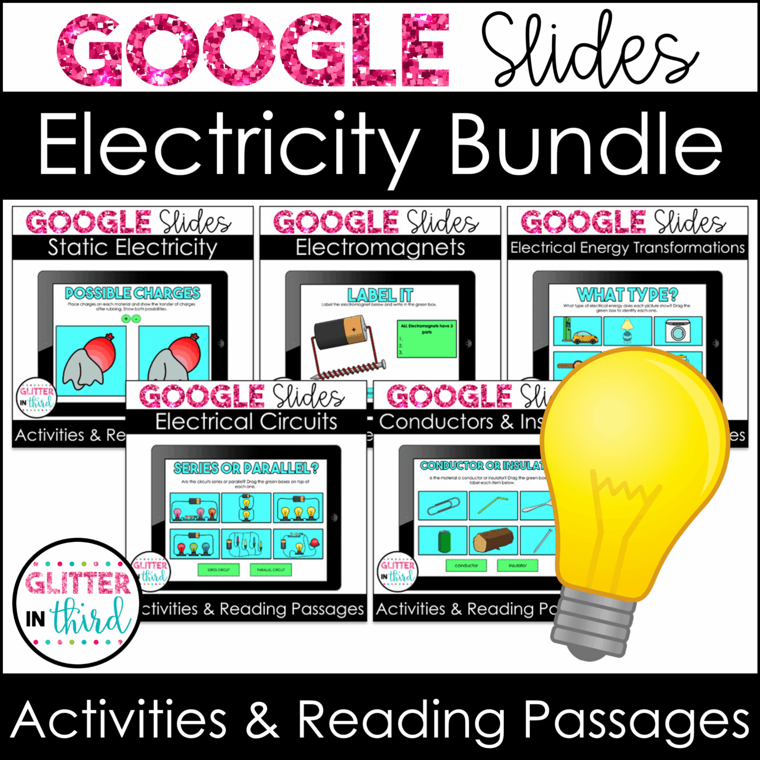Electricity Activities & Reading Passages for Google Slides BUNDLE ...