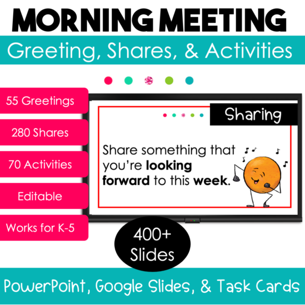 morning meeting slides greetings shares activities