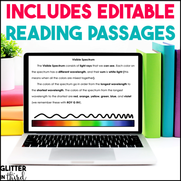 Light Waves Activities & Reading Passages for Google Classroom