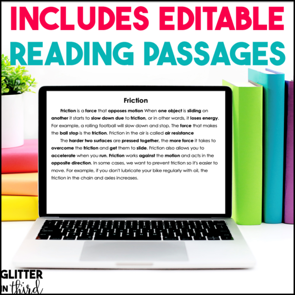 Friction Activities & Reading Passages for Google Classroom