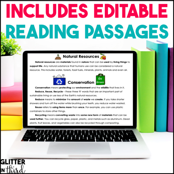 Renewable & Nonrenewable Resources Activities & Reading Passages for Google Classroom