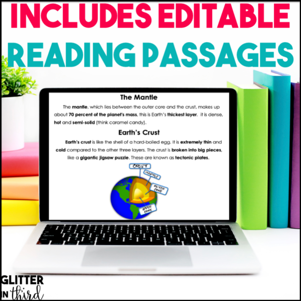 Layers of the Earth Activities & Reading Passages for Google Classroom